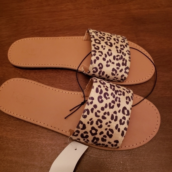Loft Leopard Print Slide Sandals - Picture 2 of 6